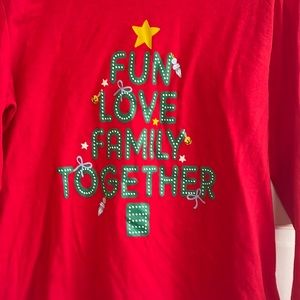 NWOT Fun Love and Plaid top only - Christmas holiday Jammies For Your Family pjs